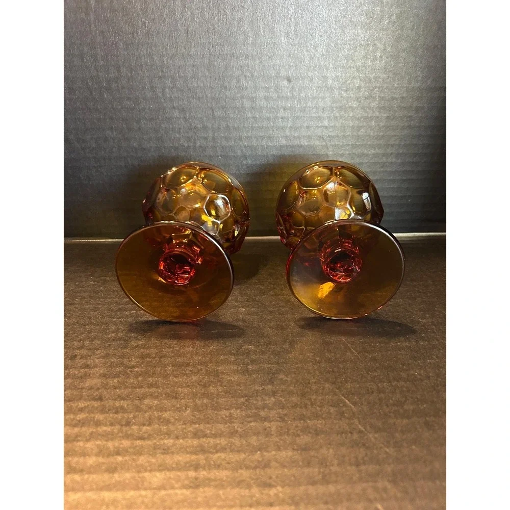 2 Vintage Imperial Provincial Dark Amber Thumbprint‎ 4